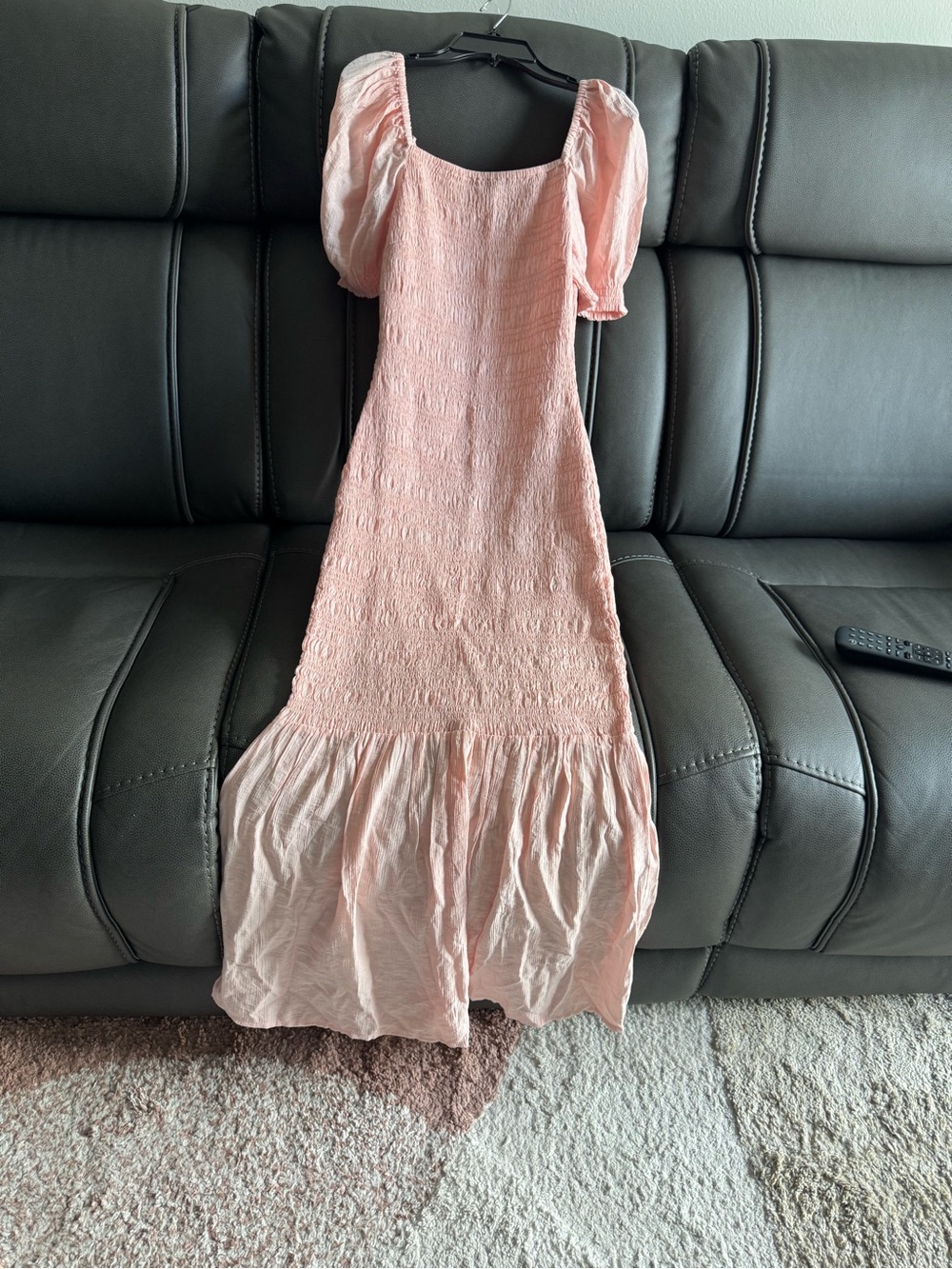 Bumpsuit shirred puff sleeve Dress small